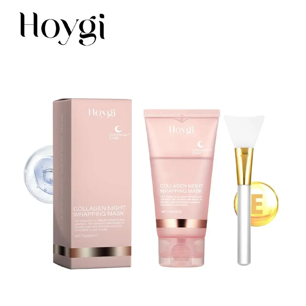 Veganskincare, Collagen Overnight Wrapping Peel Off Facial Mask, Korean Collagen Night Wrapping Mask Deeply Hydrates Night Care Mask Cream 75ml