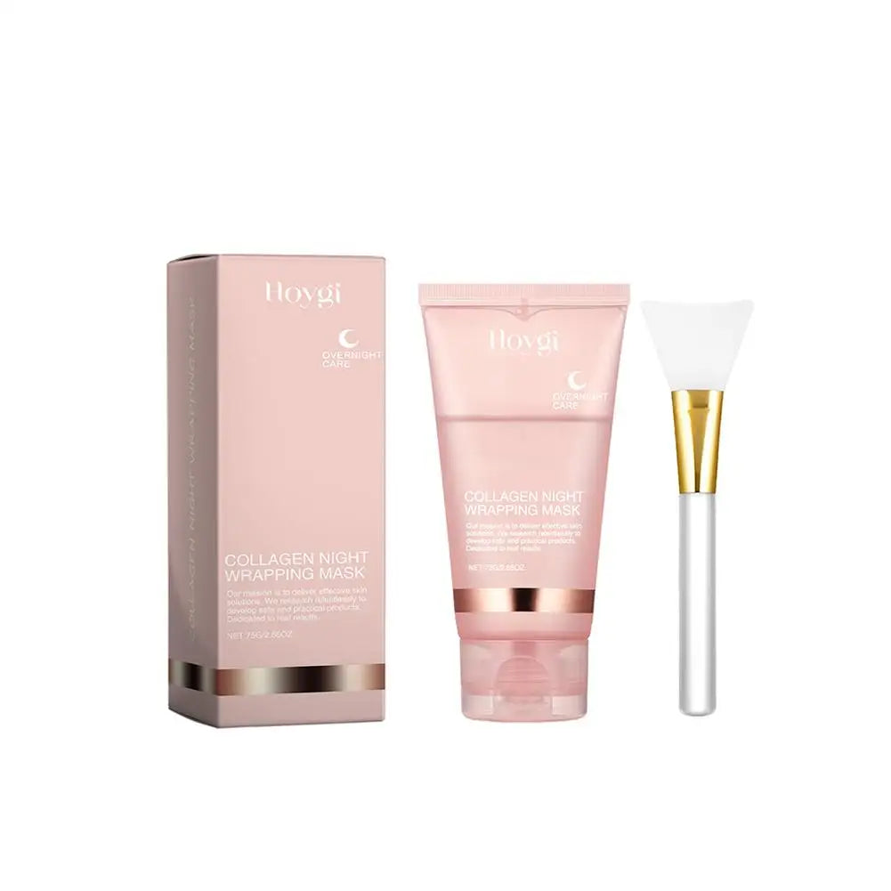 Veganskincare, Collagen Overnight Wrapping Peel Off Facial Mask, Korean Collagen Night Wrapping Mask Deeply Hydrates Night Care Mask Cream 75ml