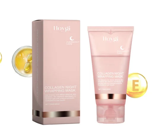 Veganskincare, Collagen Overnight Wrapping Peel Off Facial Mask, Korean Collagen Night Wrapping Mask Deeply Hydrates Night Care Mask Cream 75ml